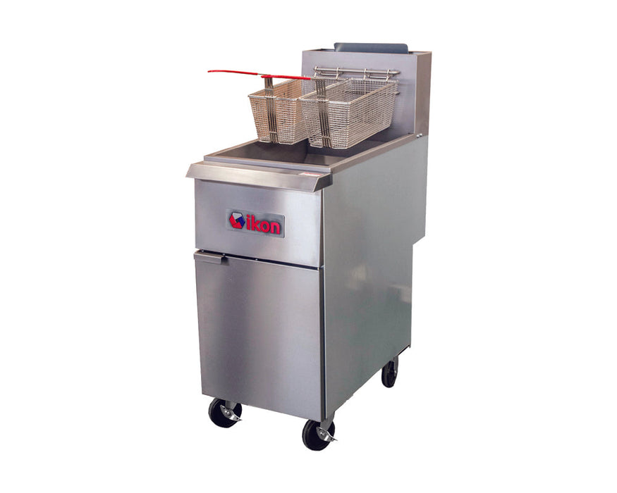 IKON IGF-40/50 Natural Gas - Millivolt Control 4-Tube Floor Fryer - 120,000 BTU