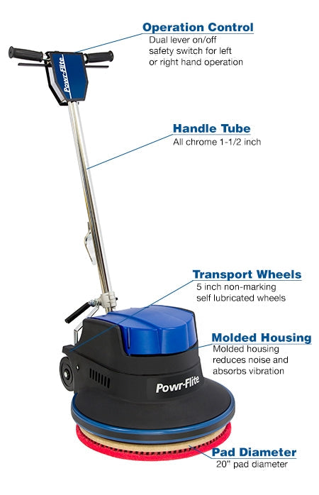 POWR-FLITE MILLENNIUM EDITION DUAL SPEED FLOOR MACHINE 20" 1.5 HP