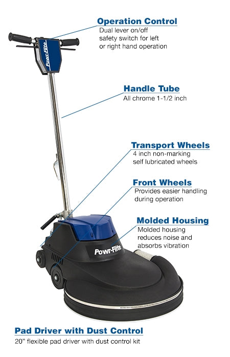 POWR-FLITE MILLENNIUM EDITION DUST-CONTROL BURNISHER 2,000 RPM